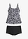 Tankini (2-dlg. set), Kleur: zwart-wit gebloemd