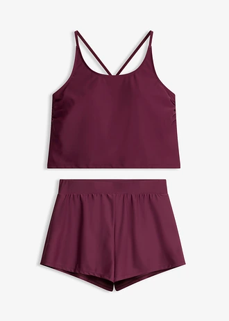 Tankini met zwemshort, sneldrogend (2-dlg. set) • bessen • bonprix online shop