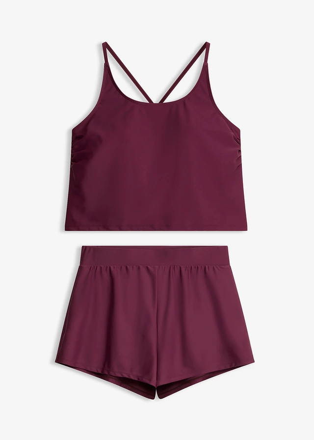 Tankini met zwemshort, sneldrogend (2-dlg. set) • bessen • bonprix online shop