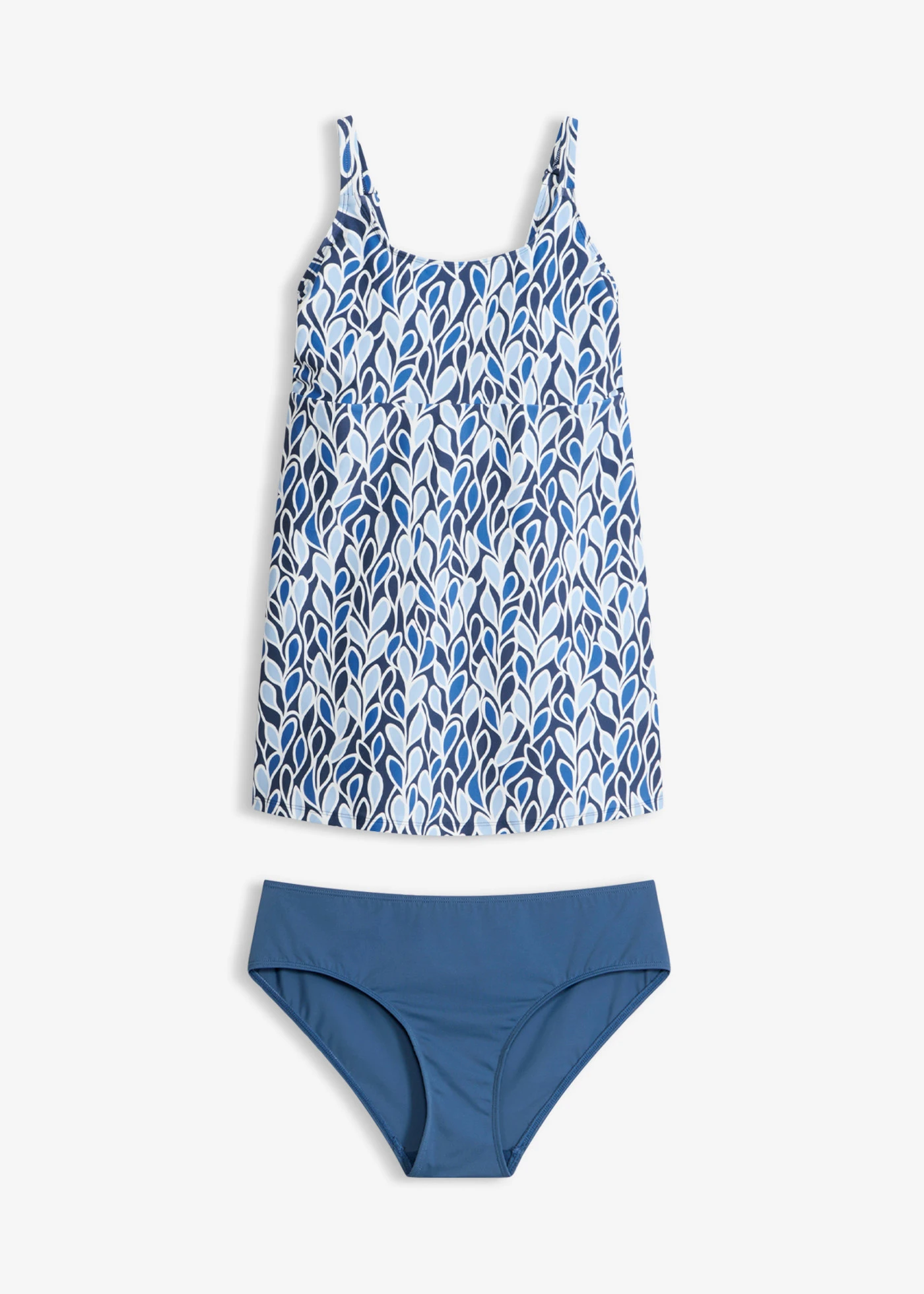 Hosszú tankini állítható vállpántokkal (2-részes szett) • sötétkék/mintás • bonprix áruház