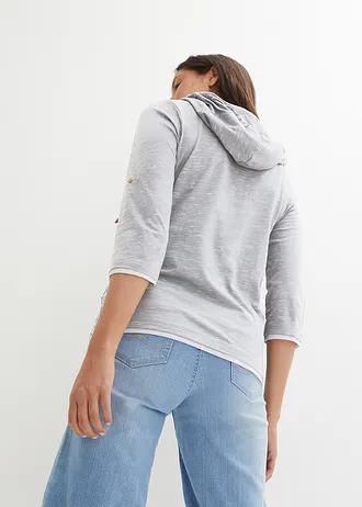 T-shirt à capuche, Couleur: gris clair chiné