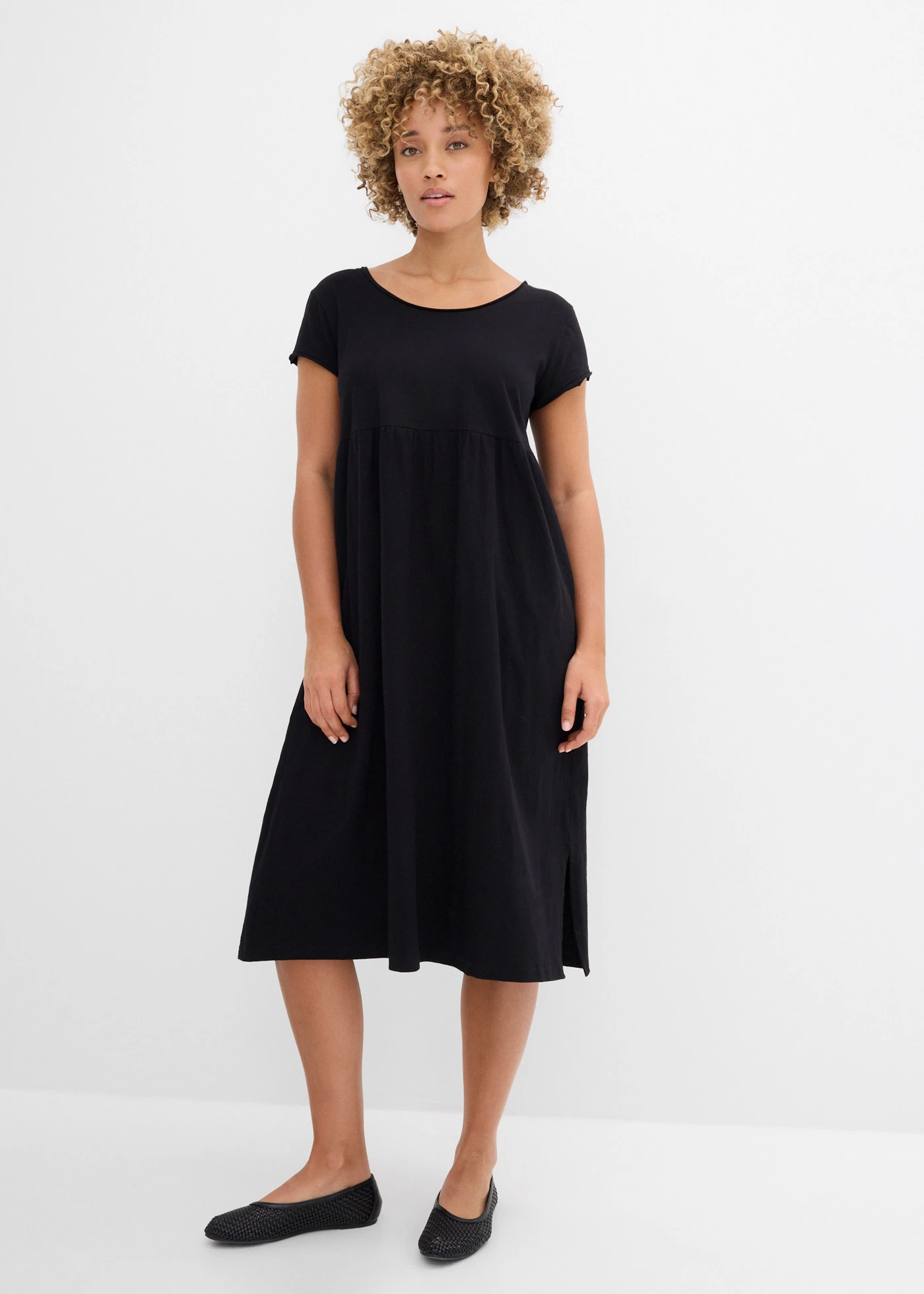 Robe midi 100% coton • noir • Boutique bonprix