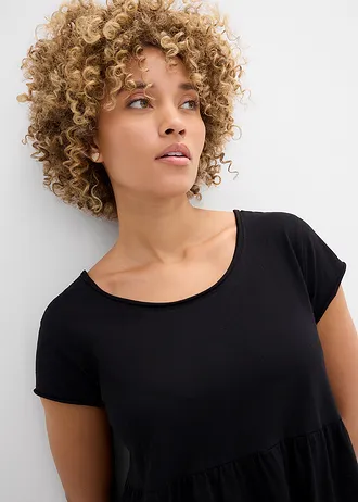 Rochie midi din bumbac organic 100% • negru • magazin bonprix