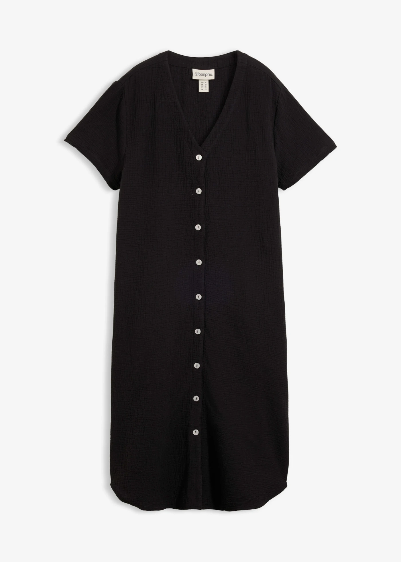 Blousejurk van zachte mousseline • zwart • bonprix online shop