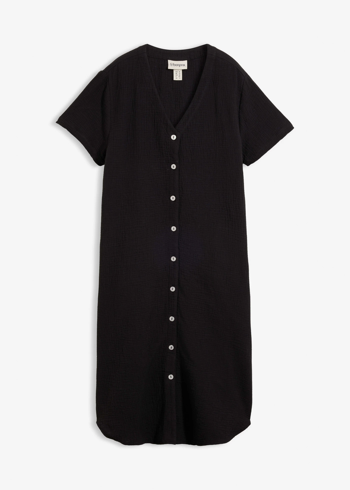 Rochie-bluză din muselină moale • negru • magazin bonprix