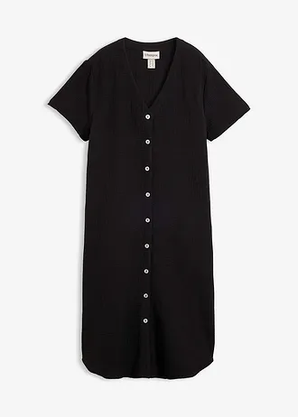 Rochie-bluză din muselină moale • negru • magazin bonprix