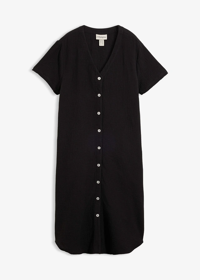 Blúz ruha puha muszlinból • fekete • bonprix áruház