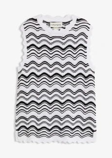 Gebreide top • wolwit-zwart • bonprix online shop