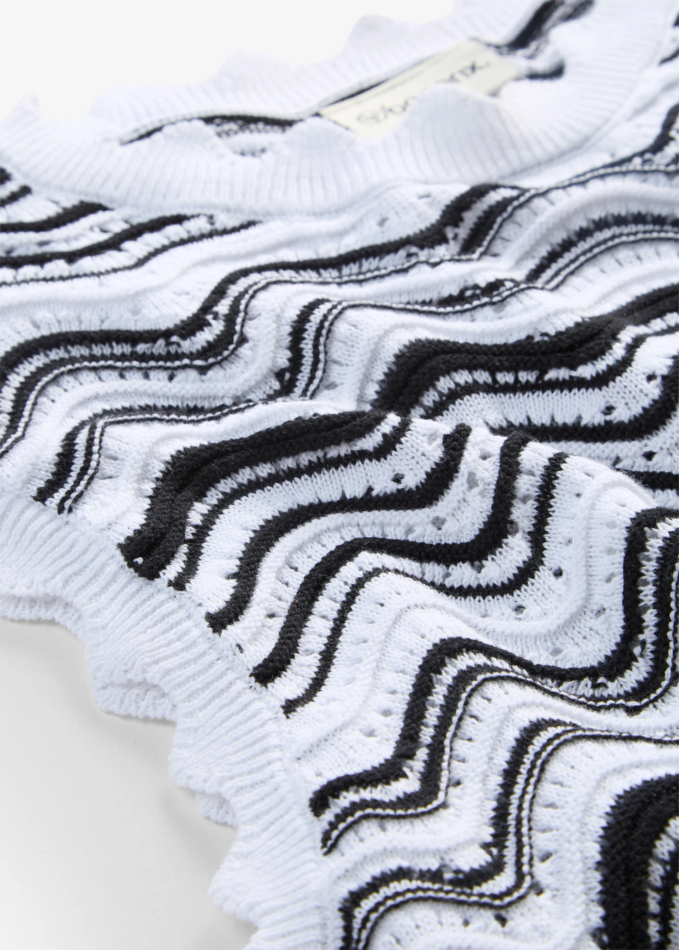 Gebreide top • wolwit-zwart • bonprix online shop