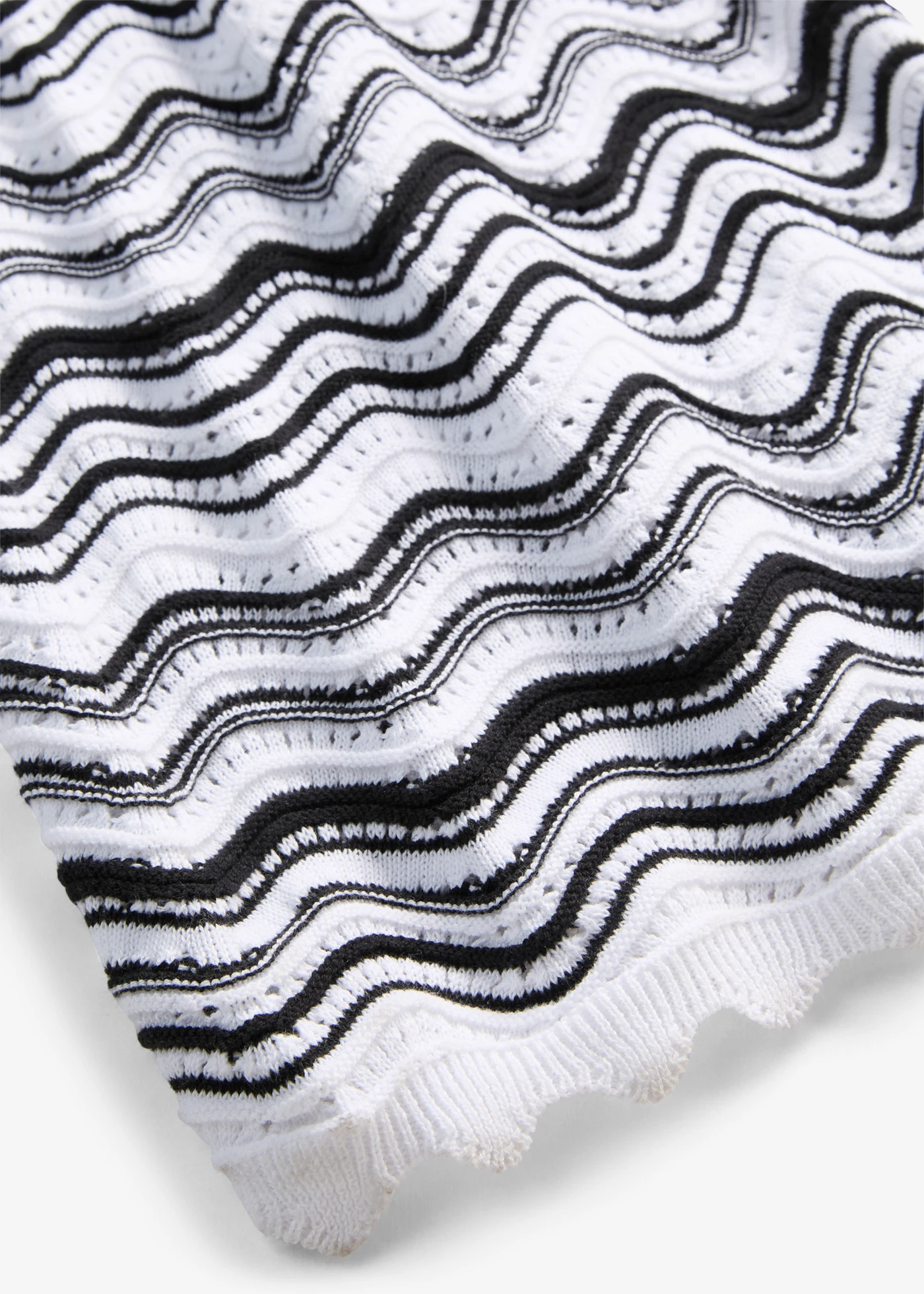 Gebreide broek • wolwit-zwart • bonprix online shop