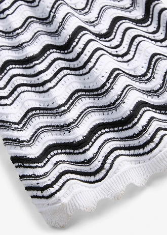 Gebreide broek • wolwit-zwart • bonprix online shop