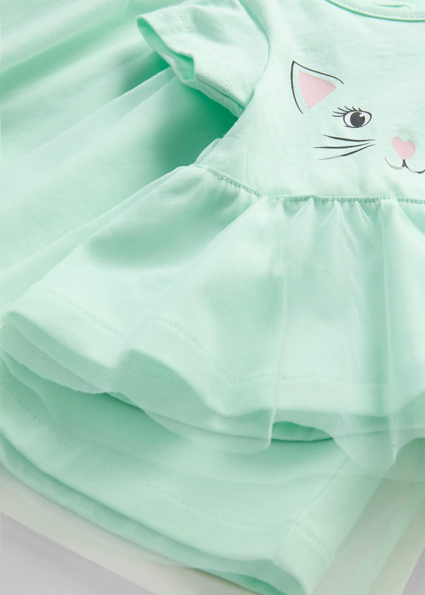 Robe en jersey fille et robe de poupée (ens. 2 pces) 100% coton • menthe clair • Boutique bonprix