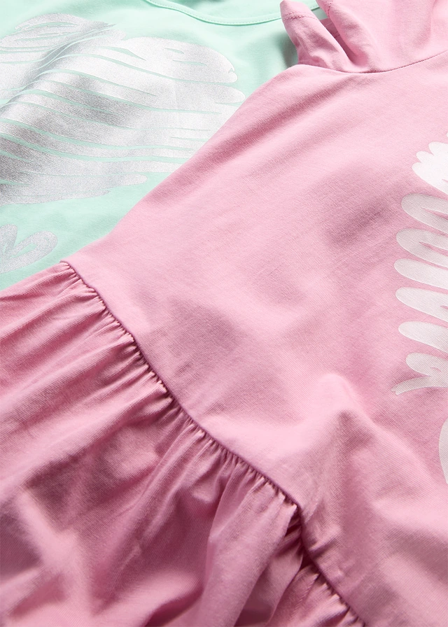 Lot de 2 robes en jersey 100% coton • menthe clair + orchidée fumé • product-page.page-title-suffix