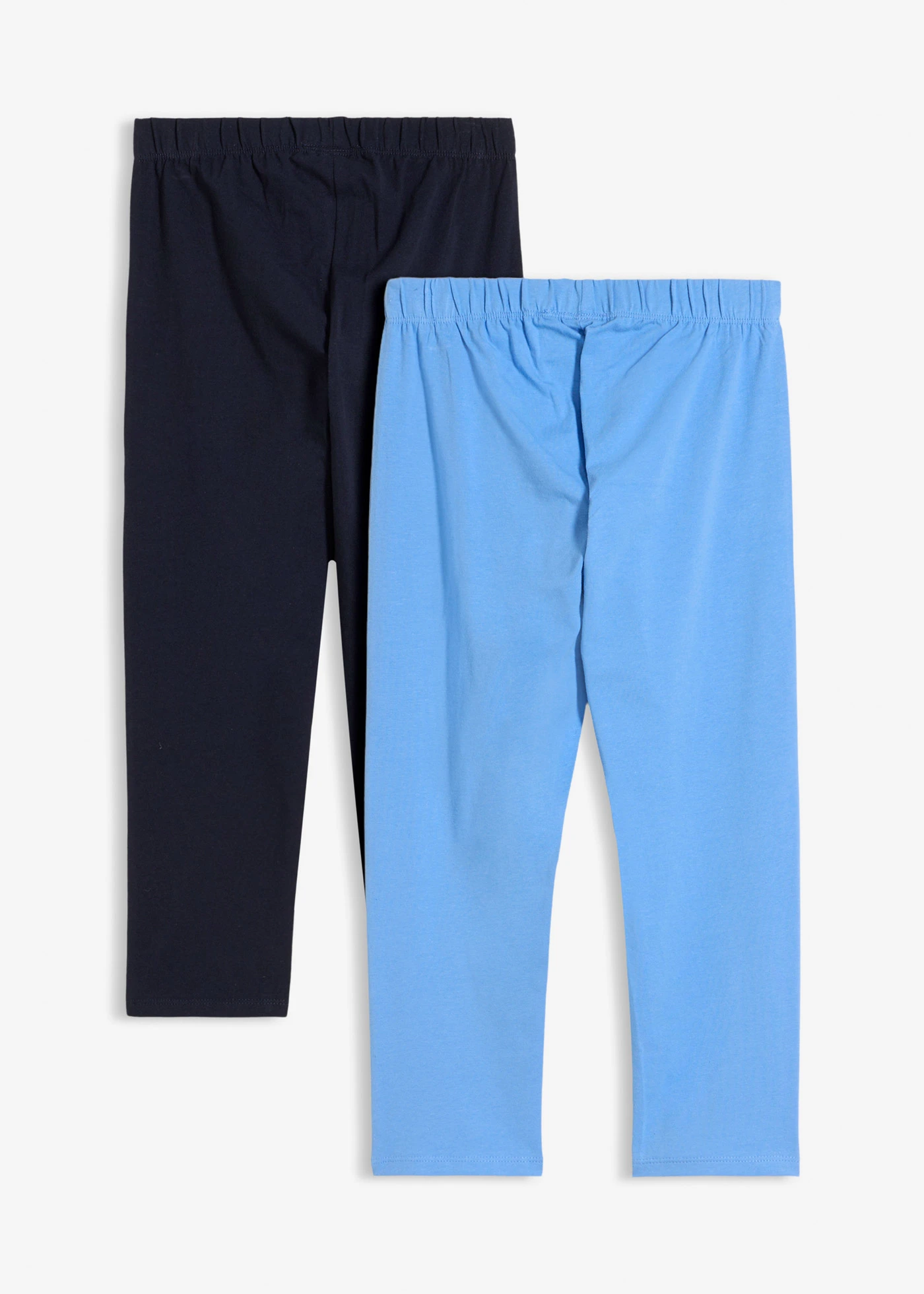 Lot de 2 leggings 3/4 en coton extensible • bleu foncé/bleu moyen • Boutique bonprix