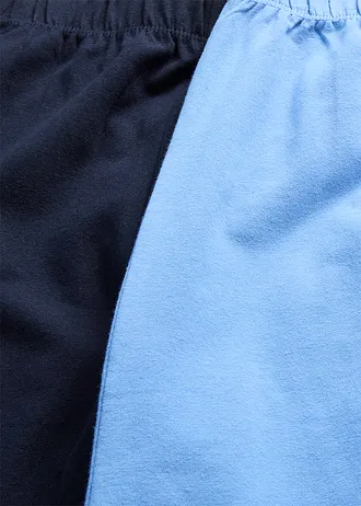 Legginsy rybaczki z materiału z bawełną organiczną (2 szt.) • granatowy+niebieski • sklep bonprix