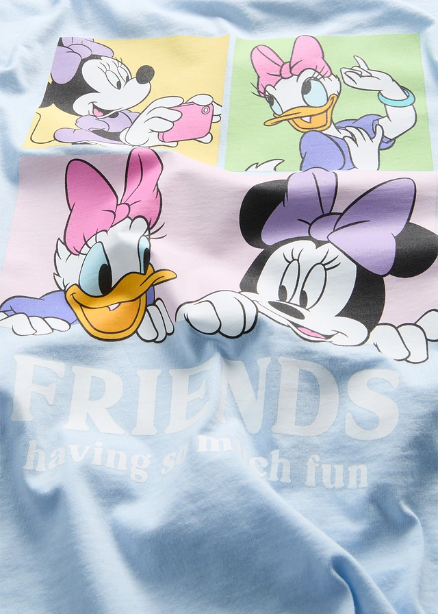 Oversized Mickey Mouse T-shirt, Kleur: poederblauw met print
