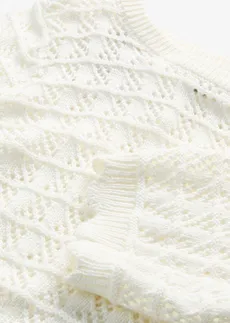 Pulover ajurat • ecru • magazin bonprix