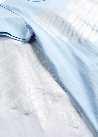 Tricou cu bumbac organic (2 buc/pac.) • bleu+alb • magazin bonprix