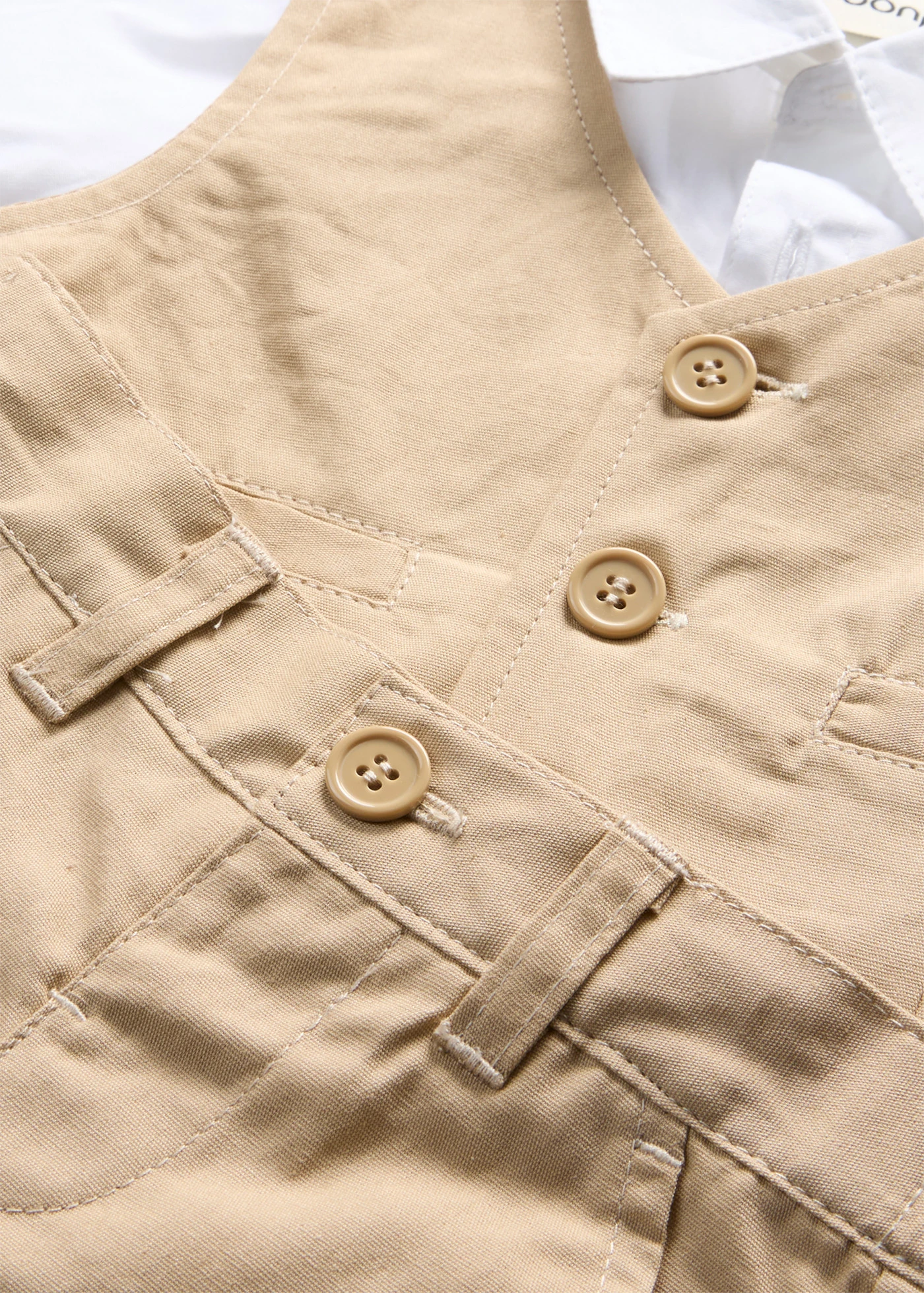 Chemise + veston + pantalon 100% coton (ens. 3 pces) • camel/blanc • Boutique bonprix