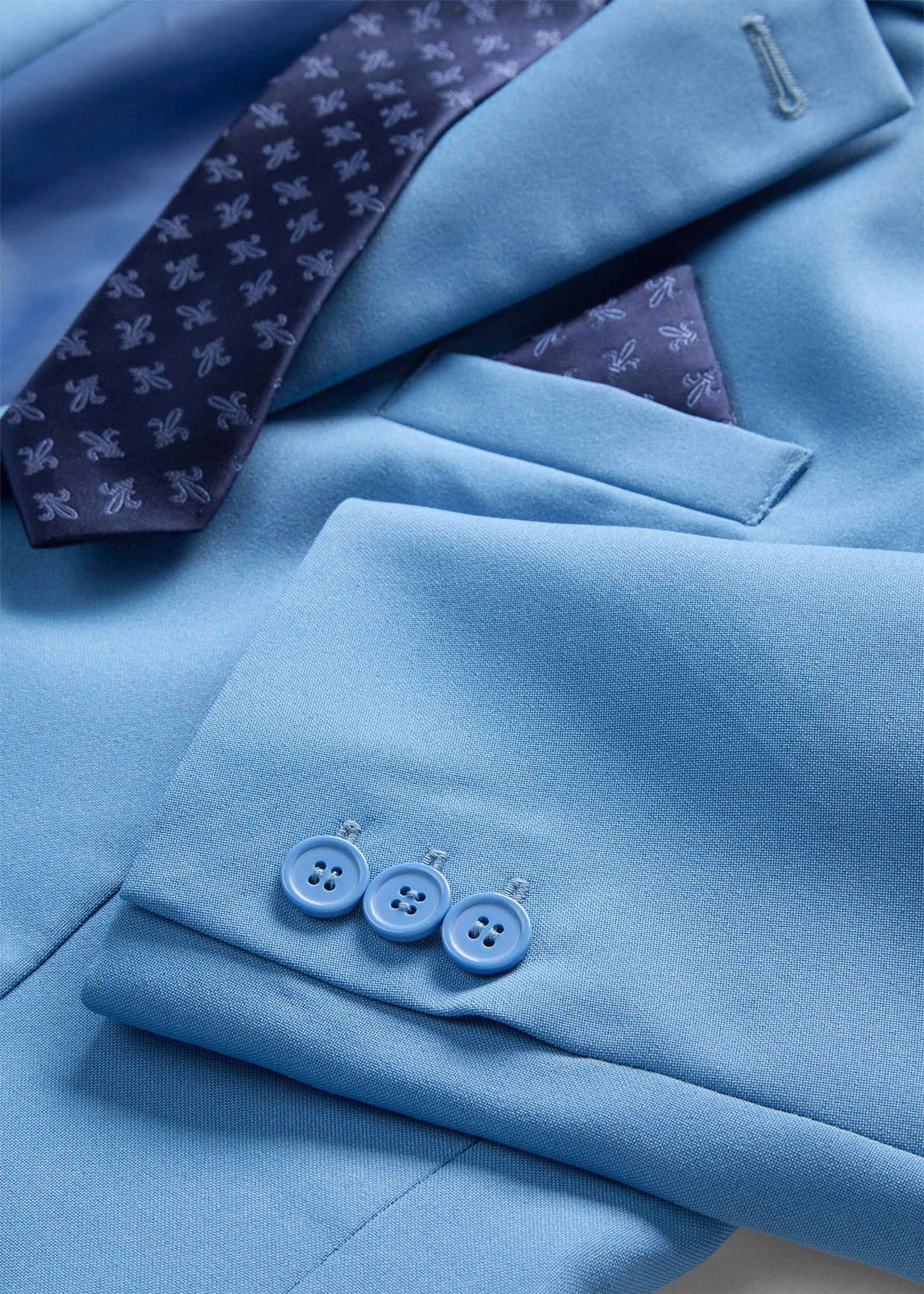 Colbert, broek, overhemd, stropdas (4-dlg. pak) • kristalblauw/wit/donkerblauw • bonprix online shop