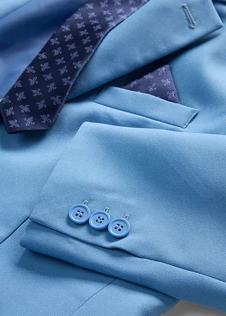 Costume 4 pièces avec chemise et cravate • bleu cristal/blanc/bleu foncé • Boutique bonprix