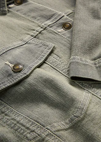 Veste en jean, manches 3/4 • olive used • Boutique bonprix