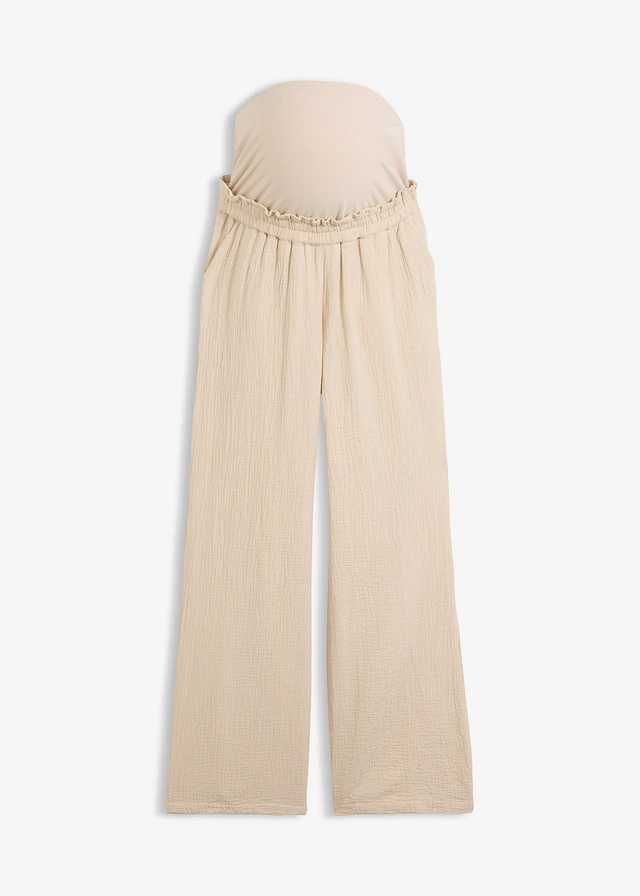 Pantalon de grossesse 100% gaze de coton, loose