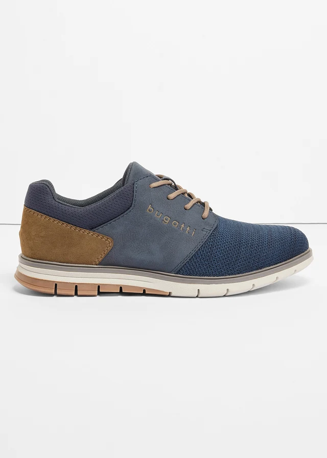 Chaussures Bugatti à lacets et semelle crantée, Couleur: bleu foncé