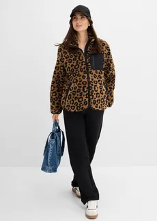 Veste de grossesse et de portage en sherpa • camel mat-noir léopard • Boutique bonprix