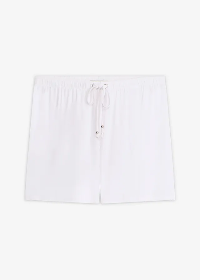 Short de plage en viscose fluide et extensible • blanc • Boutique bonprix