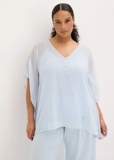 Tuniek met kanten inzetstuk, Kleur: poederblauw