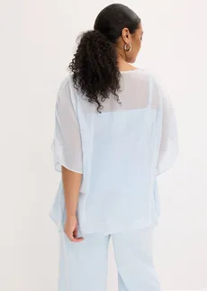 Tuniek met kanten inzetstuk, Kleur: poederblauw