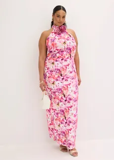 Robe de soirée avec fleurs appliquées, Couleur: rose vif-violet floral