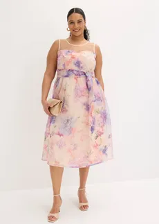 Robe midi en tulle délicat, Couleur: rose floral