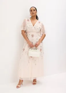 Robe de soirée avec broderies de sequins, Couleur: rose floral