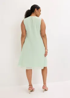 Cocktailjurk met bloemenapplicatie, Kleur: kristalmint