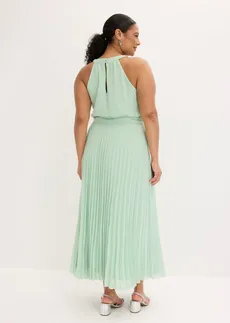 Robe de soirée en mousseline plissée, Couleur: menthe cristal