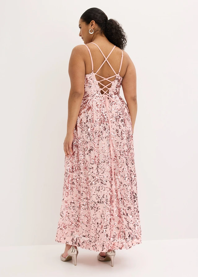 Robe de soirée avec broderies de sequins, Couleur: rose
