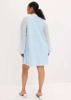 Robe courte plissée en mousseline, Couleur: bleu poudré