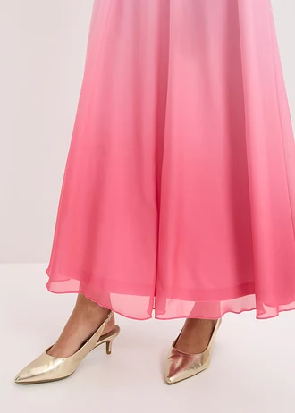 Chiffonjurk met kraag en accessoire detail • roze gedessineerd • bonprix online shop