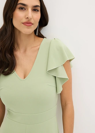 Jumpsuit van gestructureerde crêpe • bleekgroen • bonprix online shop