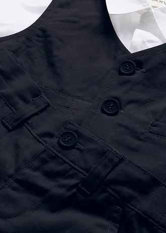 Baby pak: overhemd, gilet en broek van puur katoen (3-dlg. set) • wit-donkerblauw • bonprix online shop