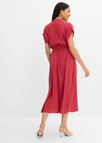 Košeľové šaty z padavej viskózy • čerešňovo červená • obchod bonprix