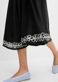 Midi rok met borduursel • zwart gebloemd • bonprix online shop
