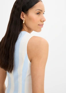 Blazer sans manches • blanc-bleu clair rayé • Boutique bonprix