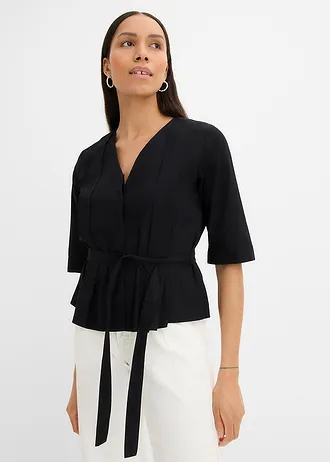 Blouse van katoen • zwart • bonprix online shop