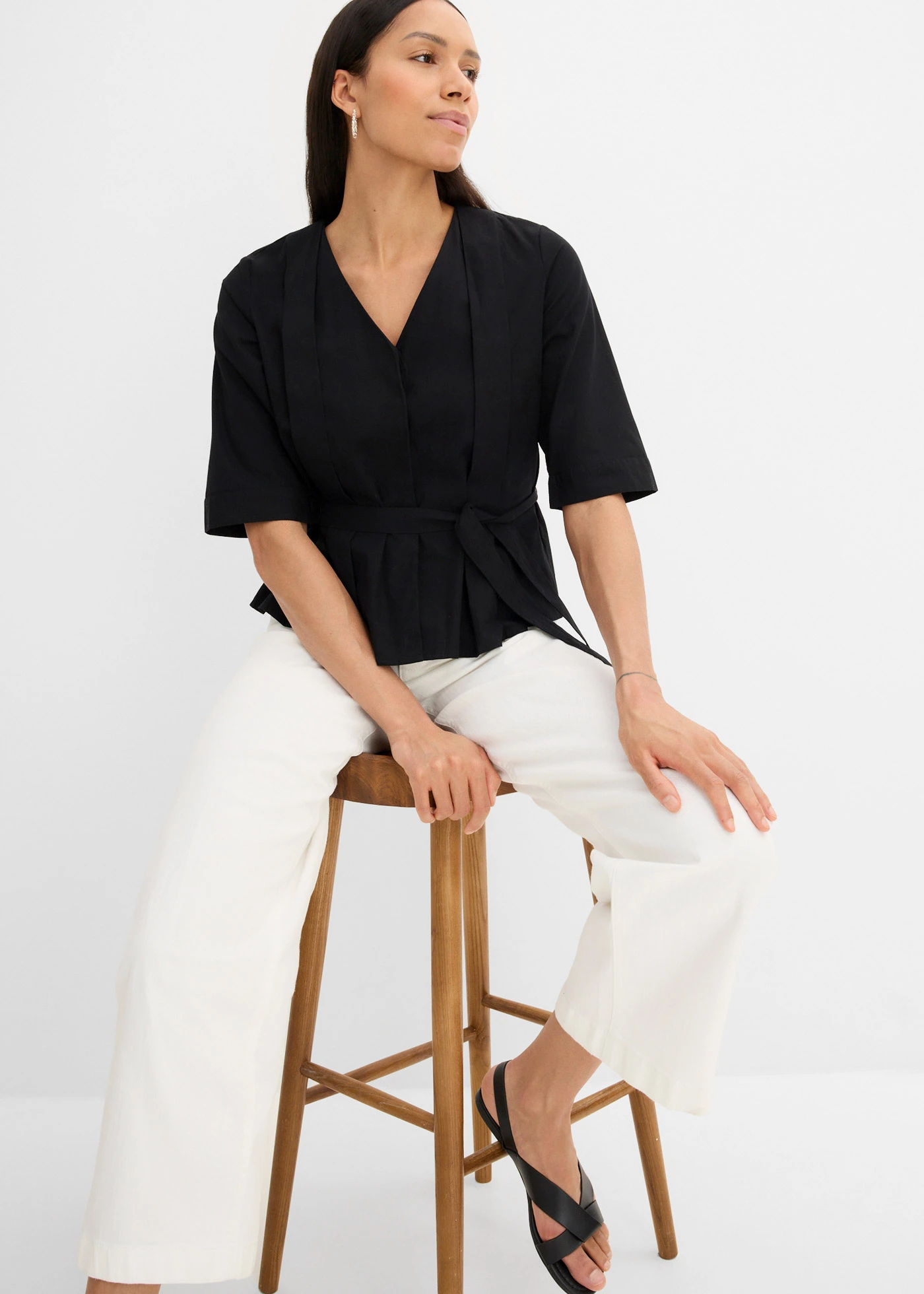 Blouse van katoen • zwart • bonprix online shop