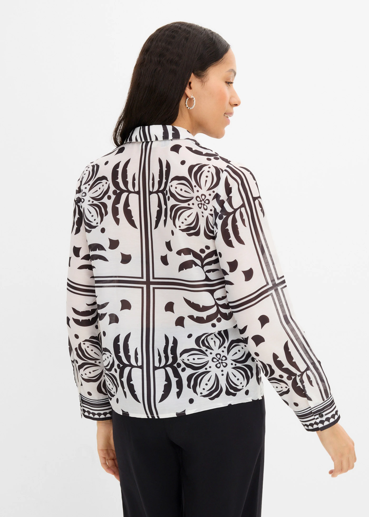 Blouse • wolwit-zwart met print • bonprix online shop