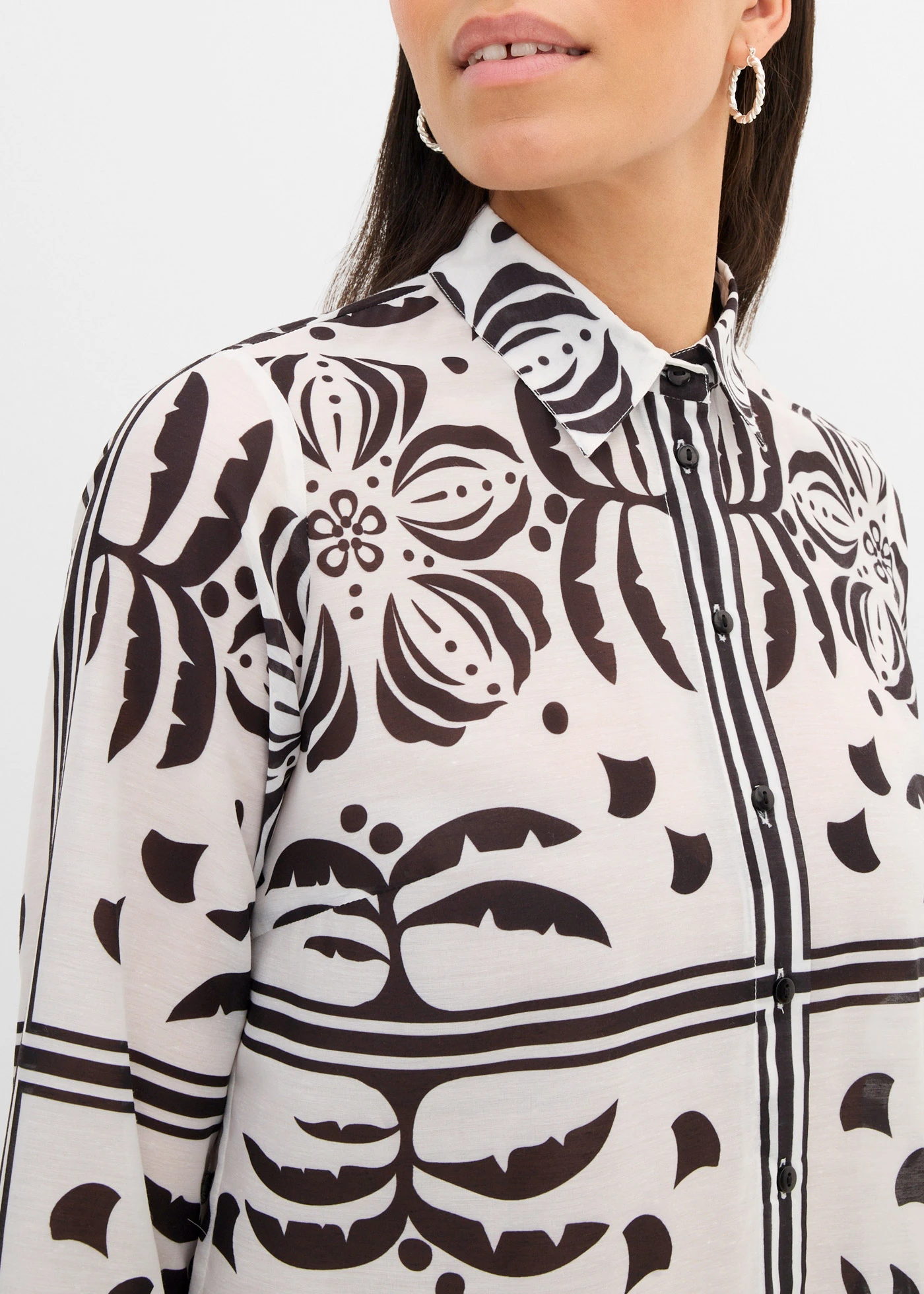 Blouse • wolwit-zwart met print • bonprix online shop