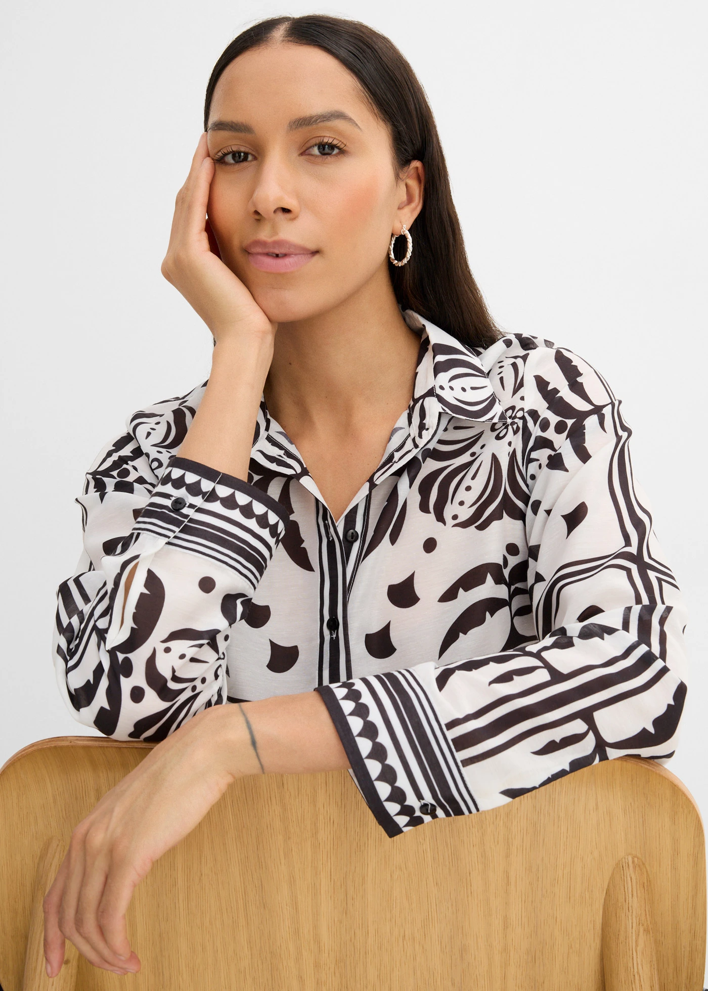 Halenka • přírodní bílo-černá s potiskem • bonprix obchod